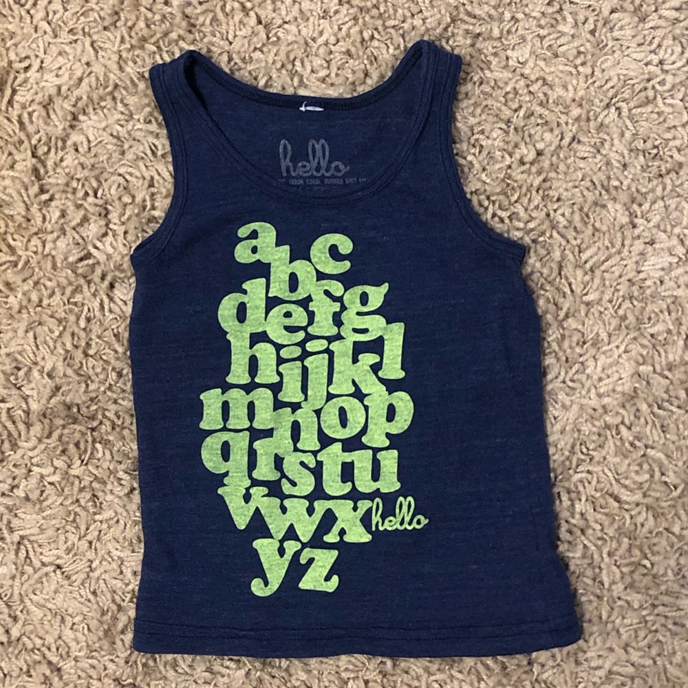 hello apparel super soft alphabet tank